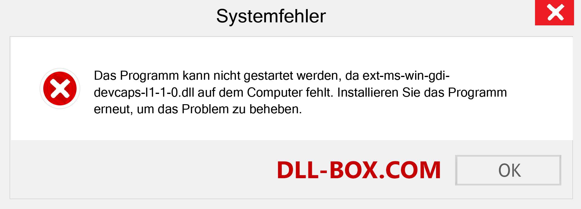 ext-ms-win-gdi-devcaps-l1-1-0.dll-Datei fehlt?. Download für Windows 7, 8, 10 - Fix ext-ms-win-gdi-devcaps-l1-1-0 dll Missing Error unter Windows, Fotos, Bildern