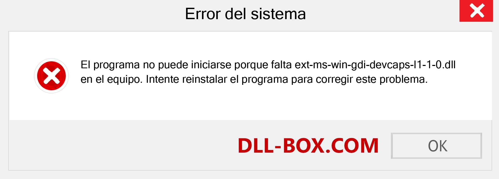 ¿Falta el archivo ext-ms-win-gdi-devcaps-l1-1-0.dll ?. Descargar para Windows 7, 8, 10 - Corregir ext-ms-win-gdi-devcaps-l1-1-0 dll Missing Error en Windows, fotos, imágenes